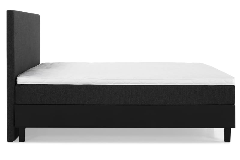 Komplett Sengepakke Olivia 160x200 Glatt Gavl Svart/Grå/PU - Skum - Møbler - Senger - Kontinentalsenger