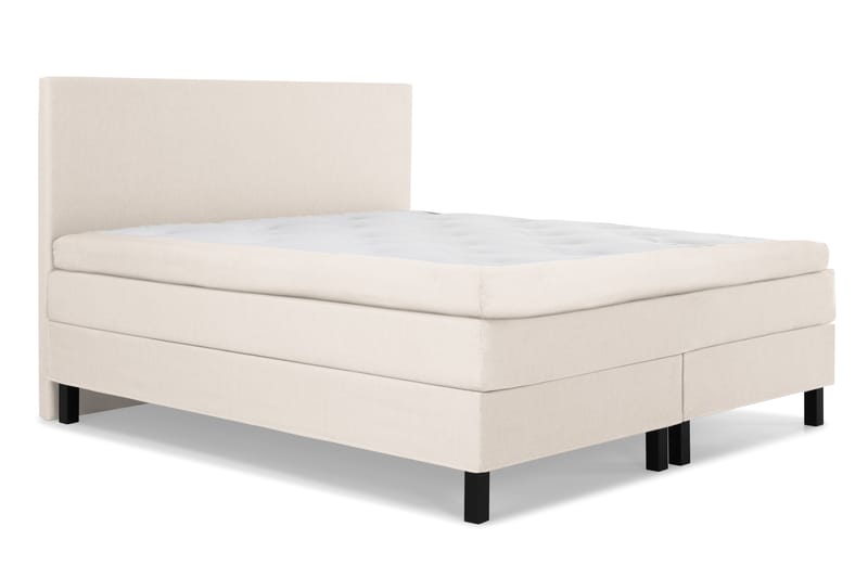 Komplett Sengepakke Olivia 160x200 Glatt Sengegavl Beige - Lateks - Kontinentalsenger - Dobbeltsenger - Komplett sengepakke