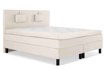 Komplett Sengepakke Olivia 160x200 Glatt Sengegavl Beige - Memory Nakkepute Liten - Møbler - Senger - Kontinentalsenger