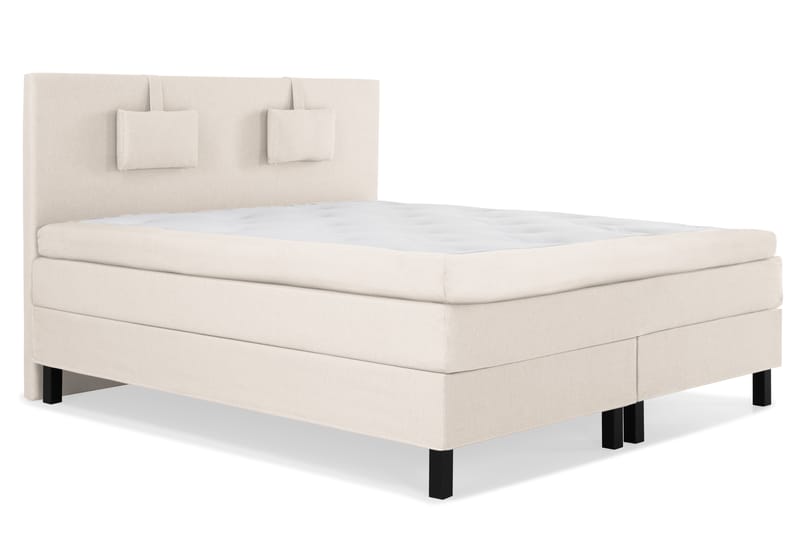 Komplett Sengepakke Olivia 160x200 Glatt Sengegavl Beige - Memory Nakkepute Liten - Møbler - Senger - Kontinentalsenger