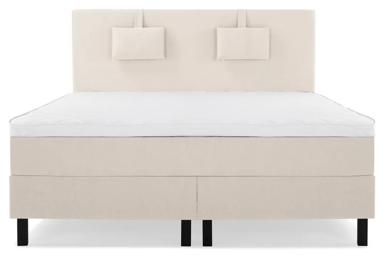 Komplett Sengepakke Olivia 160x200 Glatt Sengegavl Beige - Skum Nakkepute Liten - Møbler - Senger - Kontinentalsenger