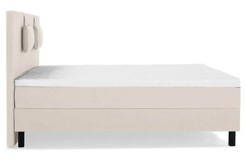 Komplett Sengepakke Olivia 160x200 Glatt Sengegavl Beige - Skum Nakkepute Liten - Møbler - Senger - Kontinentalsenger