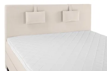 Komplett Sengepakke Olivia 160x200 Glatt Sengegavl Beige - Skum Nakkepute Liten - Møbler - Senger - Kontinentalsenger