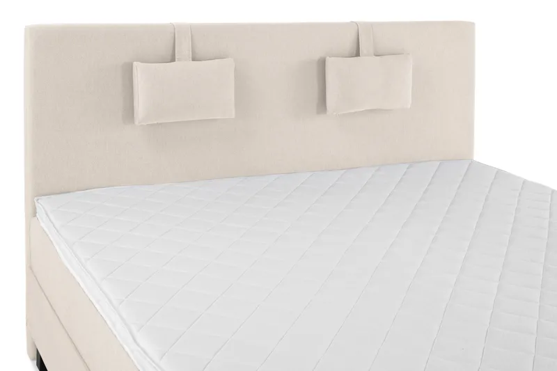 Komplett Sengepakke Olivia 160x200 Glatt Sengegavl Beige - Skum Nakkepute Liten - Møbler - Senger - Kontinentalsenger