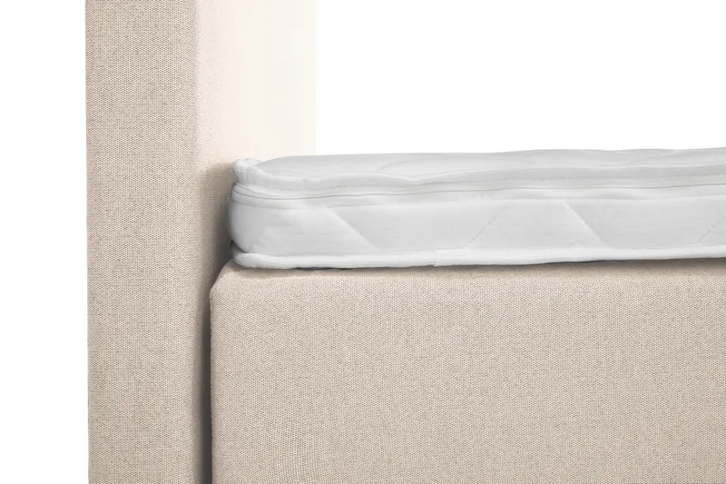 Komplett Sengepakke Olivia 160x200 Glatt Sengegavl Beige - Skum Nakkepute Liten - Møbler - Senger - Kontinentalsenger