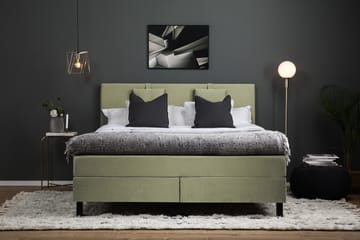 Komplett Sengepakke Olivia 160x200 Glatt Sengegavl Grønn - Memory Nakkepute Liten - Møbler - Senger - Kontinentalsenger