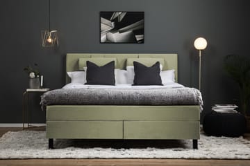 Komplett Sengepakke Olivia 160x200 Glatt Sengegavl Grønn - Memory Nakkepute Stor - Møbler - Senger - Kontinentalsenger