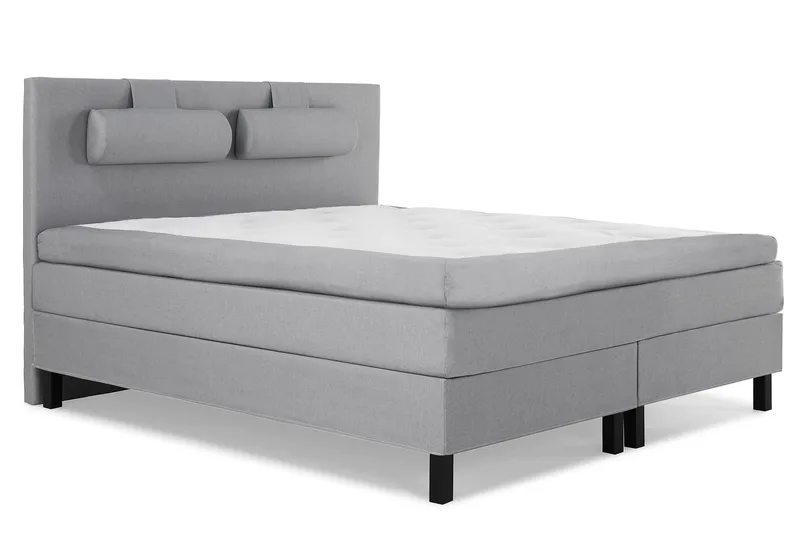 Komplett Sengepakke Olivia 160x200 Glatt Sengegavl Lysgrå - Memory Nakkepute Stor - Møbler - Senger - Kontinentalsenger