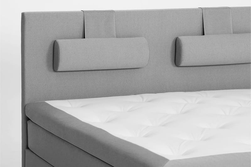 Komplett Sengepakke Olivia 160x200 Glatt Sengegavl Lysgrå - Polyeter Nakkepute Stor - Møbler - Senger - Kontinentalsenger