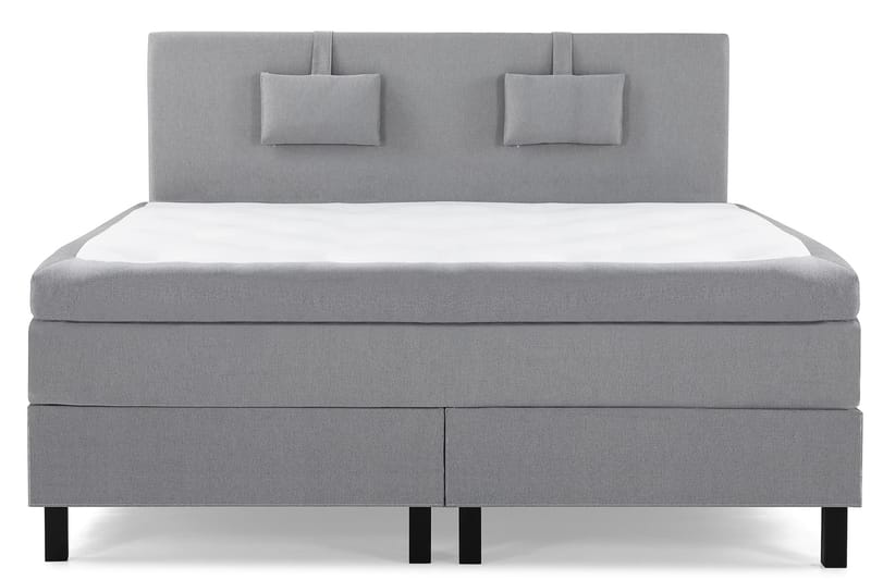 Komplett Sengepakke Olivia 160x200 Glatt Sengegavl Mellomgrå - Memory Nakkepute Liten - Møbler - Senger - Kontinentalsenger