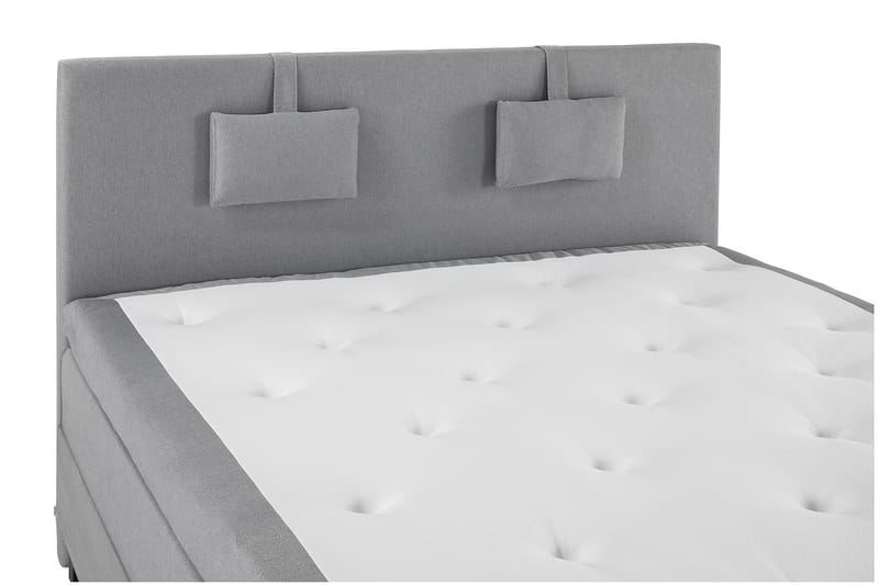 Komplett Sengepakke Olivia 160x200 Glatt Sengegavl Mellomgrå - Memory Nakkepute Liten - Møbler - Senger - Kontinentalsenger