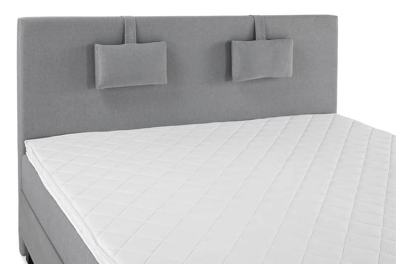 Komplett Sengepakke Olivia 160x200 Glatt Sengegavl Mellomgrå - Skum Nakkepute Liten - Møbler - Senger - Kontinentalsenger