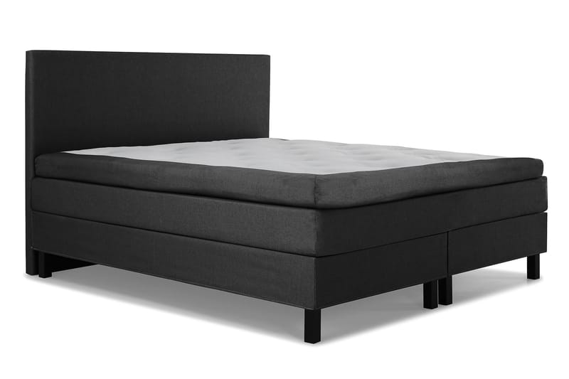 Komplett Sengepakke Olivia 160x200 Glatt Sengegavl Svart/Grå - Lateks - Møbler - Senger - Kontinentalsenger