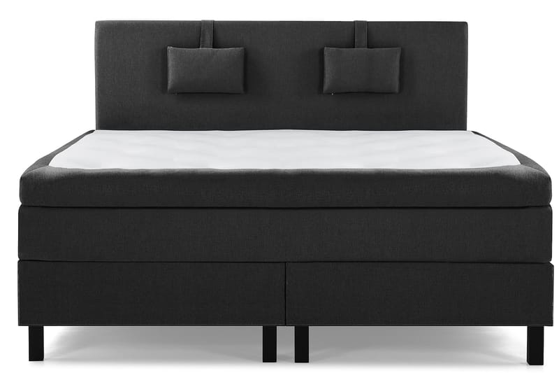 Komplett Sengepakke Olivia 160x200 Glatt Sengegavl Svart/Grå - Memory Nakkepute Liten - Møbler - Senger - Kontinentalsenger