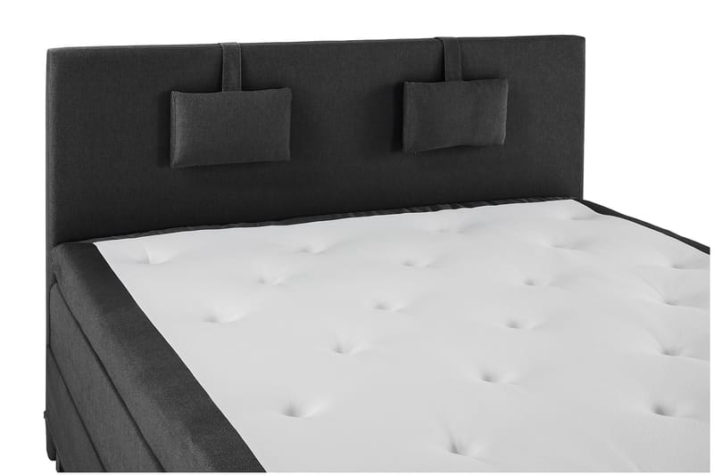 Komplett Sengepakke Olivia 160x200 Glatt Sengegavl Svart/Grå - Memory Nakkepute Liten - Møbler - Senger - Kontinentalsenger
