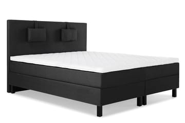Komplett Sengepakke Olivia 160x200 Glatt Sengegavl Svart/Grå - Skum Nakkepute Liten - Møbler - Senger - Kontinentalsenger