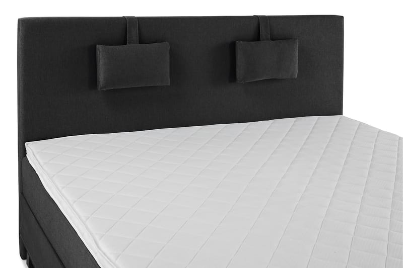 Komplett Sengepakke Olivia 160x200 Glatt Sengegavl Svart/Grå - Skum Nakkepute Liten - Møbler - Senger - Kontinentalsenger