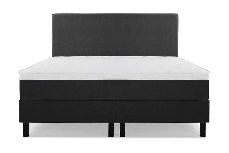 Komplett Sengepakke Olivia 160x200 Glatt Sengegavl Svart/Grå - Skum - Møbler - Senger - Kontinentalsenger