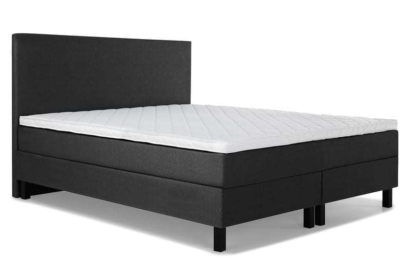 Komplett Sengepakke Olivia 160x200 Glatt Sengegavl Svart/Grå - Skum - Møbler - Senger - Kontinentalsenger