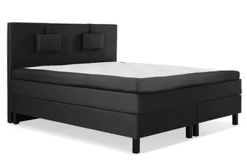 Komplett Sengepakke Olivia 160x200 Glatt Sengegavl Svart/Grå - Polyeter Nakkepute Liten - Møbler - Senger - Kontinentalsenger