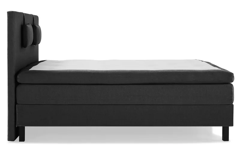 Komplett Sengepakke Olivia 160x200 Glatt Sengegavl Svart/Grå - Polyeter Nakkepute Liten - Møbler - Senger - Kontinentalsenger