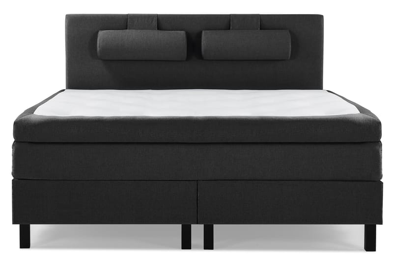 Komplett Sengepakke Olivia 160x200 Glatt Sengegavl Svart/Grå - Polyeter Nakkepute Stor - Møbler - Senger - Kontinentalsenger