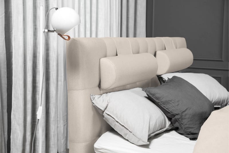 Komplett Sengepakke Olivia 180x200 Diamant Sengegavl Beige - Lateks Nakkepute Stor - Møbler - Senger - Kontinentalsenger