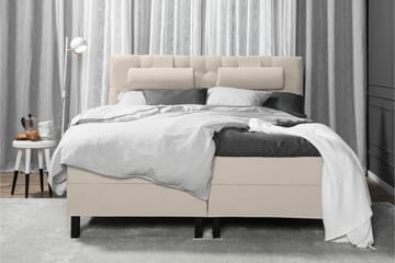 Komplett Sengepakke Olivia 180x200 Diamant Sengegavl Beige - Lateks Nakkepute Stor - Møbler - Senger - Kontinentalsenger