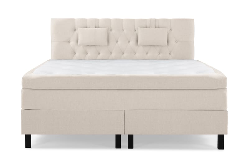 Komplett Sengepakke Olivia 180x200 Diamant Sengegavl Beige - Memory Nakkepute Liten - Møbler - Senger - Kontinentalsenger