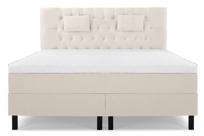 Komplett Sengepakke Olivia 180x200 Diamant Sengegavl Beige - Skum Nakkepute Liten - Møbler - Senger - Kontinentalsenger