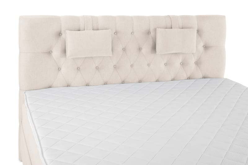 Komplett Sengepakke Olivia 180x200 Diamant Sengegavl Beige - Skum Nakkepute Liten - Møbler - Senger - Kontinentalsenger