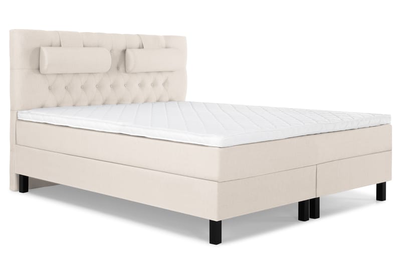 Komplett Sengepakke Olivia 180x200 Diamant Sengegavl Beige - Skum Nakkepute Stor - Møbler - Senger - Kontinentalsenger