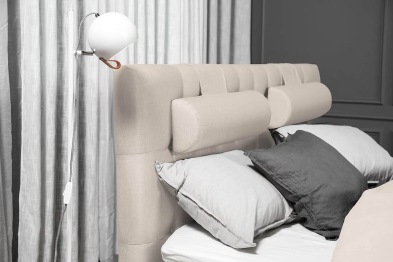 Komplett Sengepakke Olivia 180x200 Diamant Sengegavl Beige - Skum Nakkepute Stor - Møbler - Senger - Kontinentalsenger