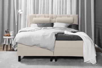 Komplett Sengepakke Olivia 180x200 Diamant Sengegavl Beige - Skum Nakkepute Stor - Møbler - Senger - Kontinentalsenger