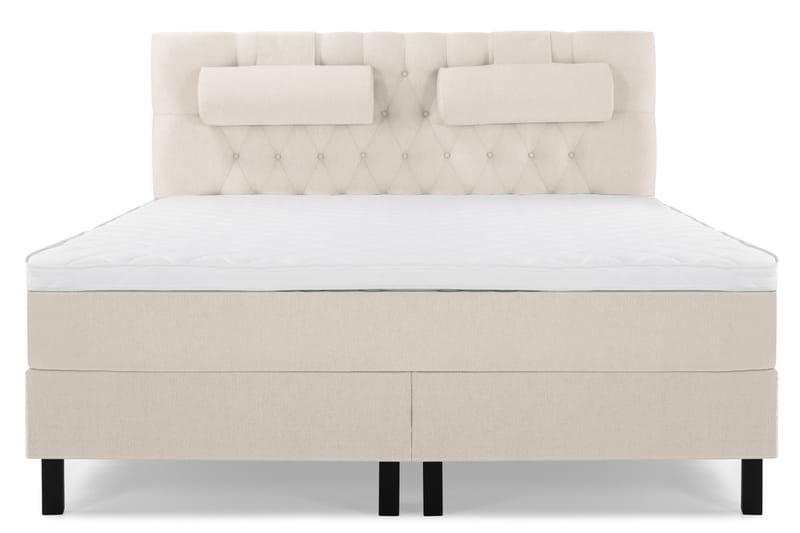 Komplett Sengepakke Olivia 180x200 Diamant Sengegavl Beige - Skum Nakkepute Stor - Møbler - Senger - Kontinentalsenger