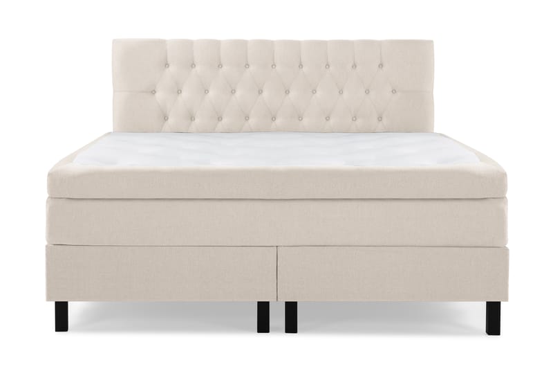 Komplett Sengepakke Olivia 180x200 Diamant Sengegavl Beige - Polyeter - Kontinentalsenger - Dobbeltsenger - Komplett sengepakke