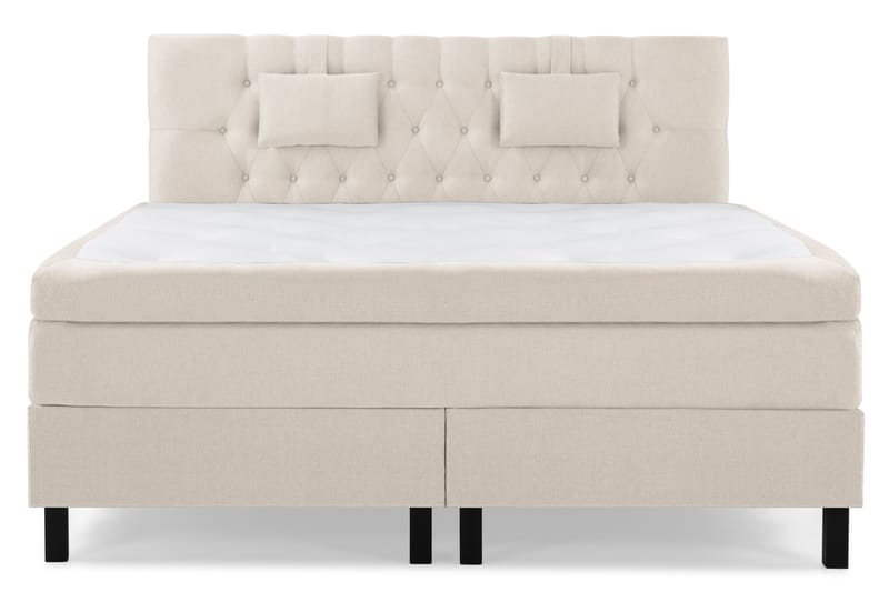 Komplett Sengepakke Olivia 180x200 Diamant Sengegavl Beige - Polyeter Nakkepute Liten - Møbler - Senger - Kontinentalsenger