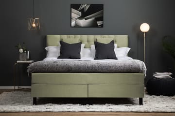 Komplett Sengepakke Olivia 180x200 Diamant Sengegavl Grønn - Memory Nakkepute Liten - Møbler - Senger - Kontinentalsenger