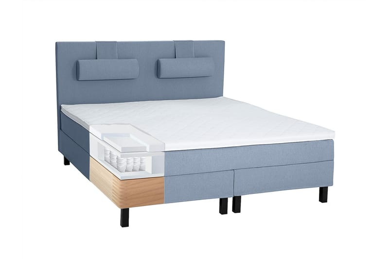 Komplett Sengepakke Olivia 180x200 Diamant Sengegavl Mørkebl - Memory Nakkepute Liten - Møbler - Senger - Kontinentalsenger