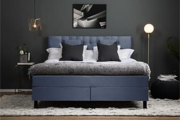 Komplett Sengepakke Olivia 180x200 Diamant Sengegavl Mørkebl - Memory Nakkepute Liten - Møbler - Senger - Kontinentalsenger