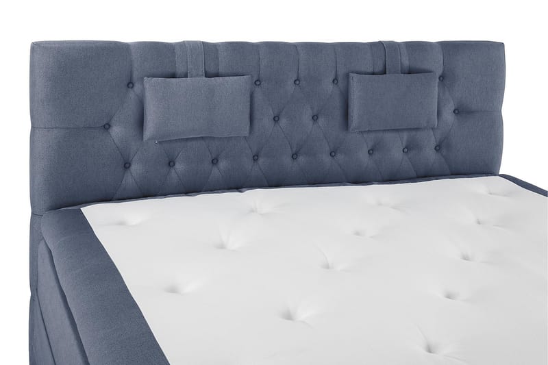 Komplett Sengepakke Olivia 180x200 Diamant Sengegavl Mørkebl - Memory Nakkepute Liten - Møbler - Senger - Kontinentalsenger