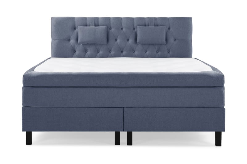 Komplett Sengepakke Olivia 180x200 Diamant Sengegavl Mørkebl - Memory Nakkepute Liten - Møbler - Senger - Kontinentalsenger