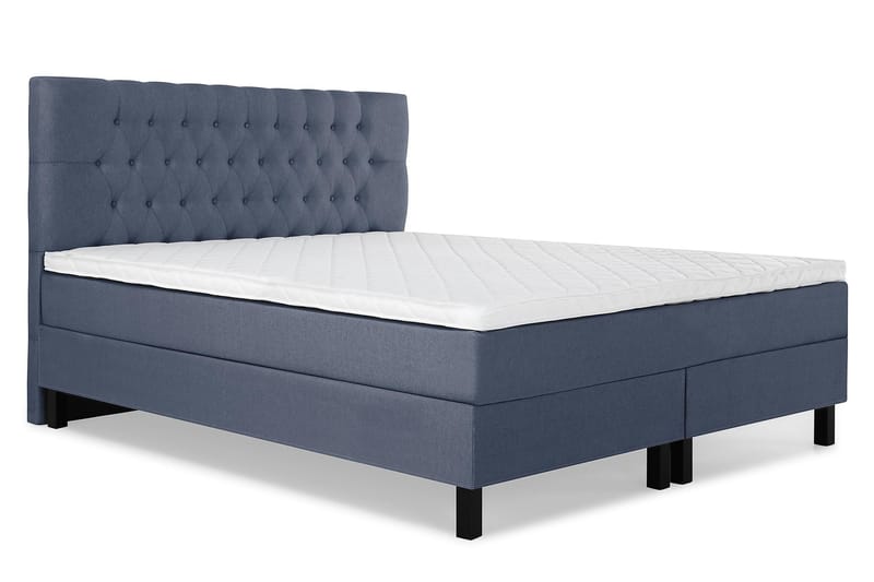 Komplett Sengepakke Olivia 180x200 Diamant Sengegavl Mørkebl - Skum - Møbler - Senger - Kontinentalsenger