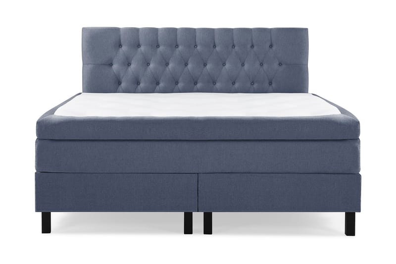 Komplett Sengepakke Olivia 180x200 Diamant Sengegavl Mørkebl - Polyeter - Møbler - Senger - Kontinentalsenger