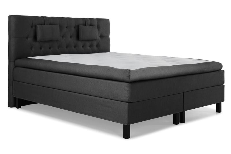 Komplett Sengepakke Olivia 180x200 Diamant Sengegavl Svart/G - Memory Nakkepute Liten - Møbler - Senger - Kontinentalsenger
