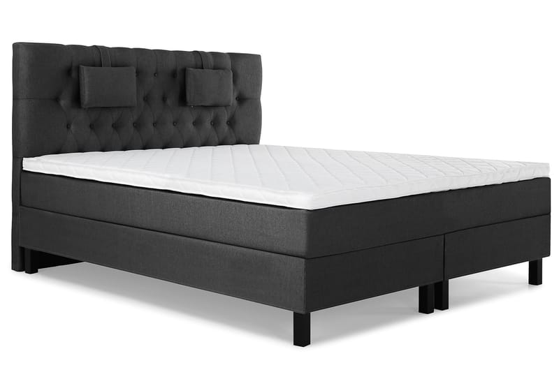 Komplett Sengepakke Olivia 180x200 Diamant Sengegavl Svart/G - Skum Nakkepute Liten - Møbler - Senger - Kontinentalsenger