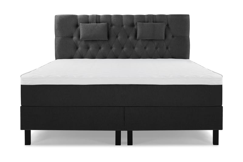 Komplett Sengepakke Olivia 180x200 Diamant Sengegavl Svart/G - Skum Nakkepute Liten - Møbler - Senger - Kontinentalsenger
