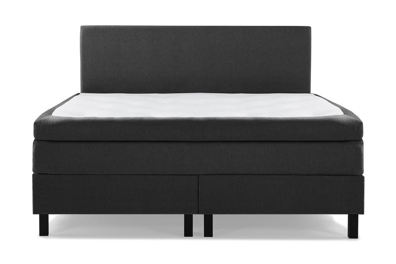 Komplett Sengepakke Olivia 180x200 Glatt Gavl Svart/Grå/PU - Memory - Møbler - Senger - Kontinentalsenger