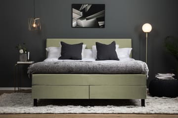 Komplett Sengepakke Olivia 180x200 Glatt Sengegavl Grønn - Polyeter - Møbler - Senger - Kontinentalsenger