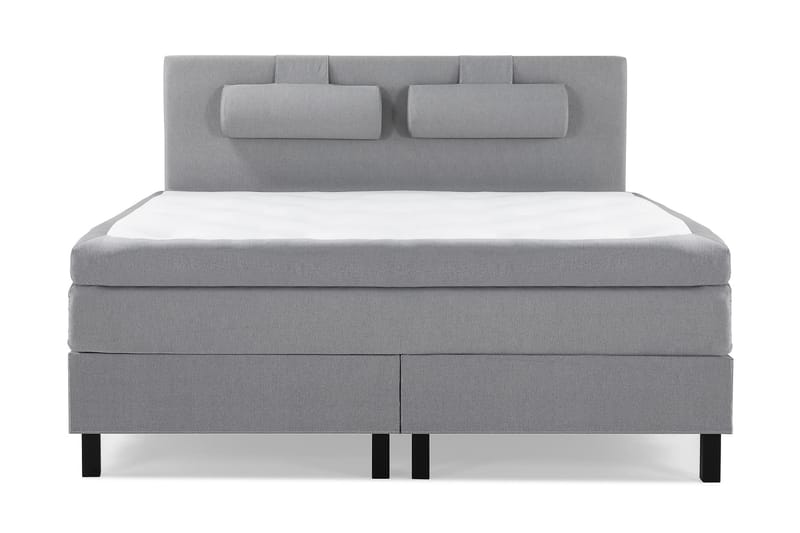 Komplett Sengepakke Olivia 180x200 Glatt Sengegavl Lysgrå - Polyeter Nakkepute Stor - Møbler - Senger - Kontinentalsenger